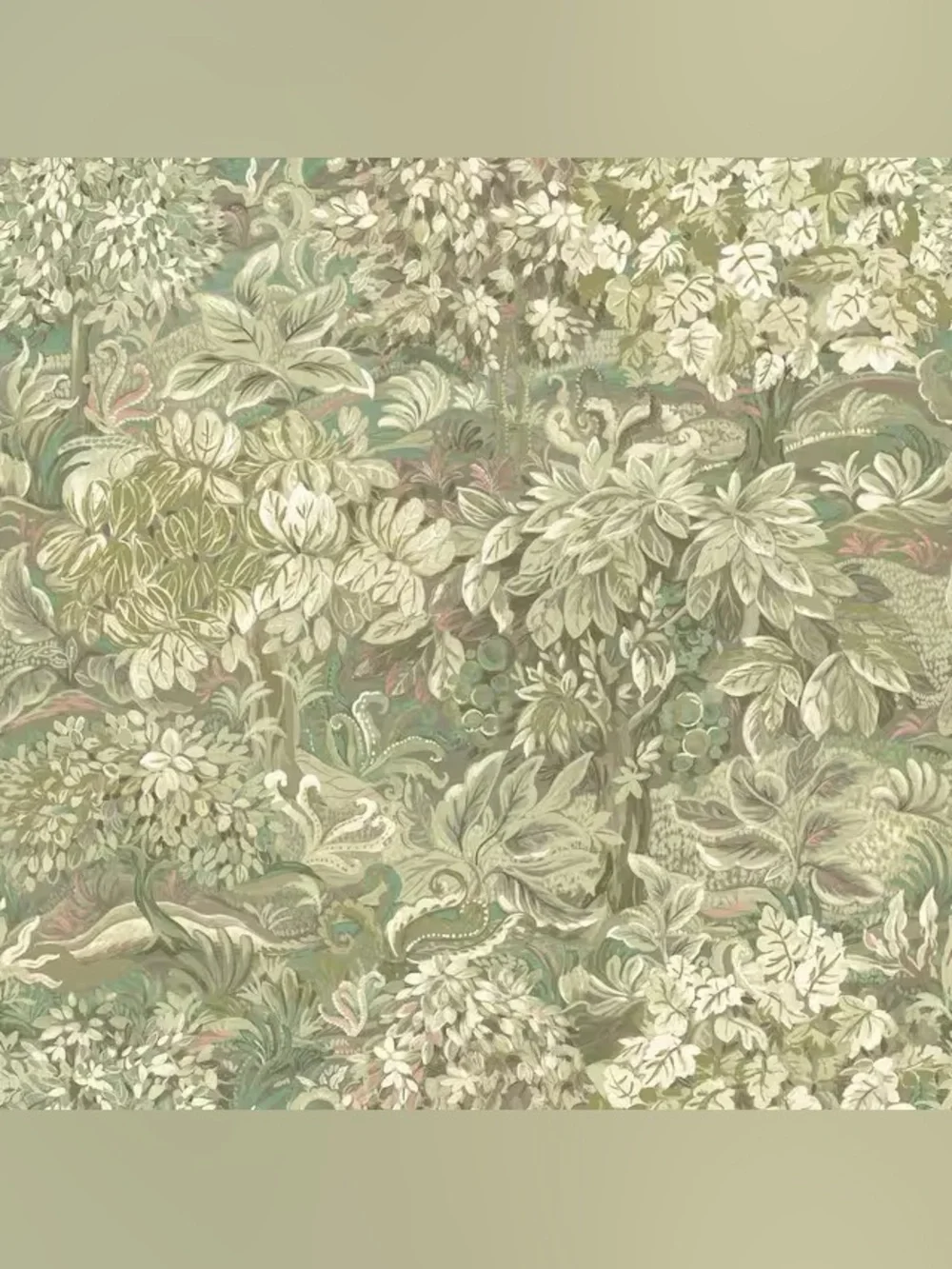 Wallpaper Walls Republic Albany Parsons Wood Green Foilage Flowers ~ 2 Rolls
